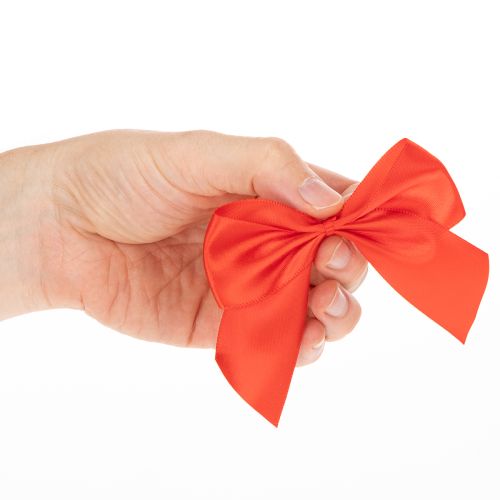 Laço decorativo vermelho, pré-amarrado para artesanato e embalagens, 11 cm, 25 peças | Floristik24.pt