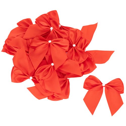Laço decorativo vermelho, pré-amarrado para artesanato e embalagens, 11 cm, 25 peças | Floristik24.pt