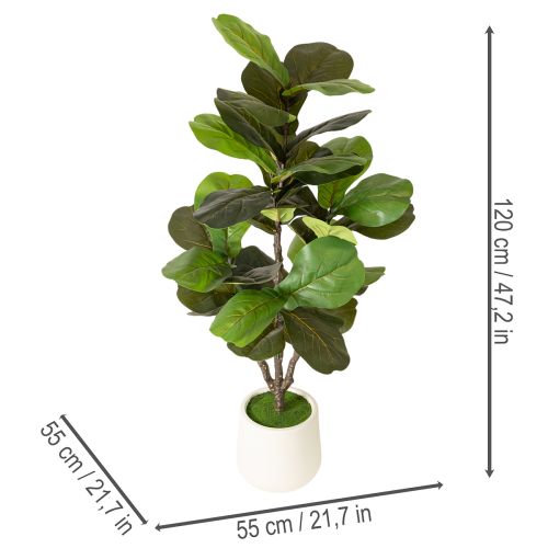 Ficus lyrata artificial de 120 cm para decoração de sala de estar. | Floristik24.pt