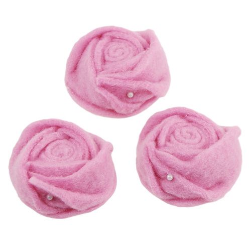 Itens Feltro rosa rosa Ø6.5cm 9pcs