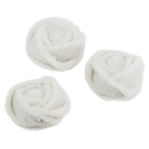 Floristik24 Feltro rosa branco Ø6cm 9p