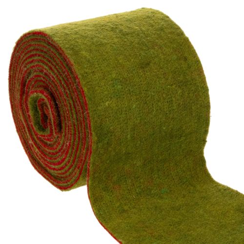 Fita de feltro de lã bicolor para arranjos florais, verde/vermelho, 15 cm x 5 m comprar | Floristik24.pt