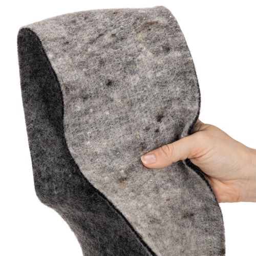 Dobradiça para vaso em feltro de lã bicolor, cinza/preto, 15 cm x 5 m | Floristik24.pt