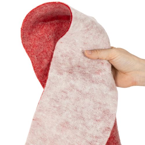 Fita de feltro, 100% lã, bicolor, para usar como porta-panelas, fita de feltro branca/vermelha, 15 cm x 5 m | Floristik24.pt