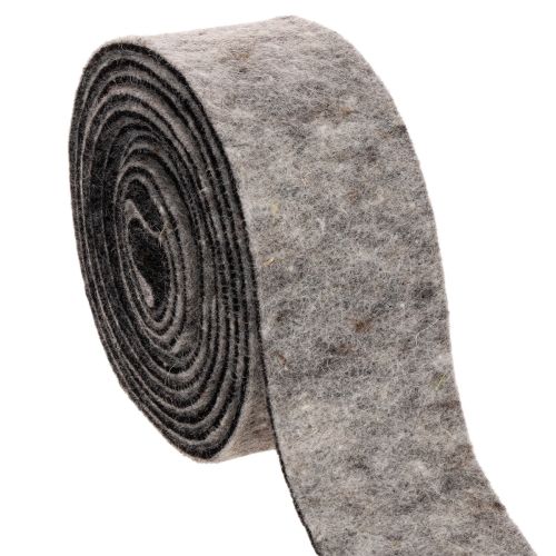 Fita de feltro, alça para panela, 100% lã, cinza/preto, 7,5 cm de largura, 5 m de comprimento comprar | Floristik24.pt