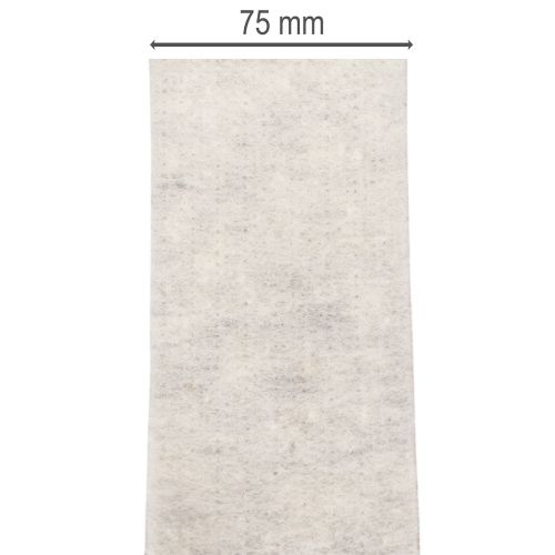 Fita de feltro bicolor, branca/cinza, feita de 100% lã, 7,5 cm de largura, 5 m de comprimento. | Floristik24.pt