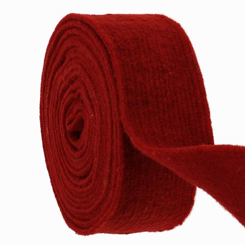 Floristik24 Fita de feltro vermelho escuro 7,5cm 5m