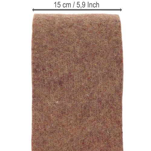 Fita de feltro bicolor feita de feltro de lã, 100% lã, roxo/marrom, 15cm x 5m | Floristik24.pt