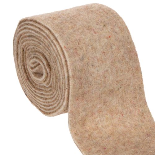 Fita de feltro de lã bicolor, vendida por metro, para projetos criativos, marrom/branco, 15 cm x 5 m comprar | Floristik24.pt