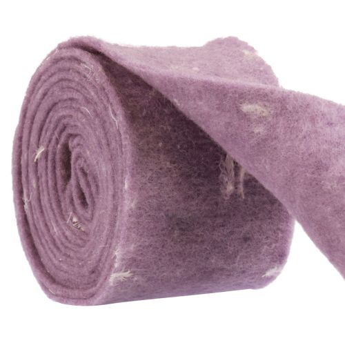Floristik24 Fita de feltro fita de lã tecido decorativo penas roxas feltro de lã 15cm 5m