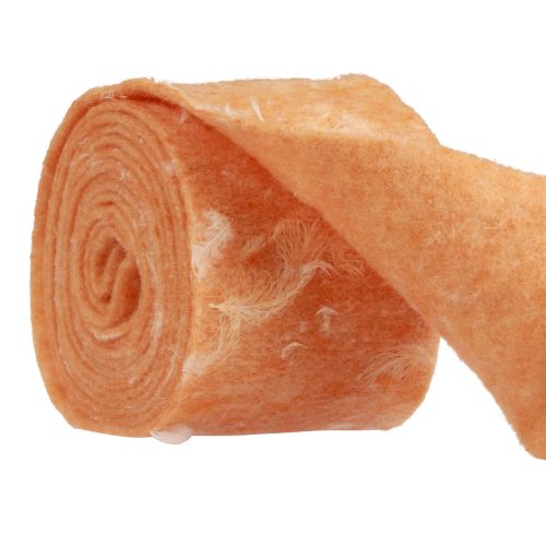 Fita de feltro fita de lã tecido decorativo penas laranja feltro de lã 15cm 5m
