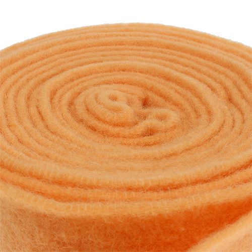 Floristik24 Fita de feltro 7,5cm 5m laranja claro