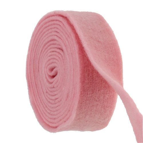 Floristik24 Fita de feltro 7,5cm x 5m rosa