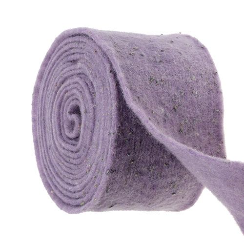 Floristik24 Fita de feltro Emotion com flores de lavanda 15cm x 5m roxa