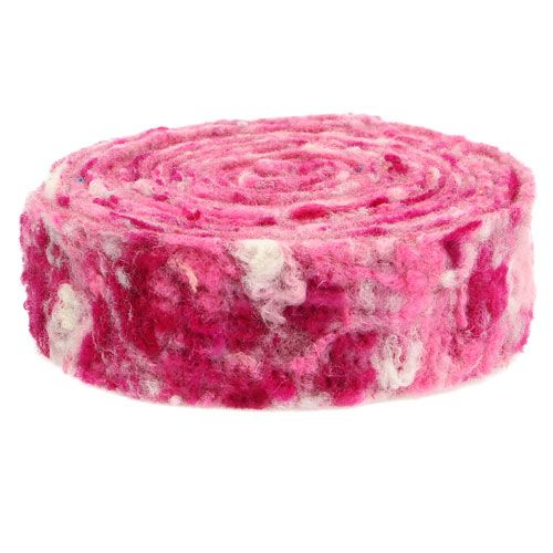 Floristik24 Fita de feltro Happy pink 7,5cm 5m