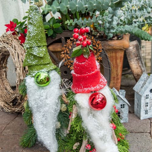 Floristik24 Fita de feltro vermelho com bolinhas, fita deco, fita de pote, feltro de lã vermelho ferrugem, branco 15cm 5m
