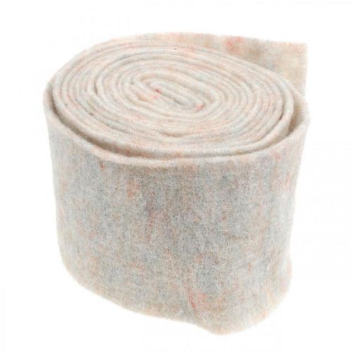 Floristik24 Fita de feltro, fita adesiva, feltro de lã branco creme, cores do arco-íris 15cm 5m