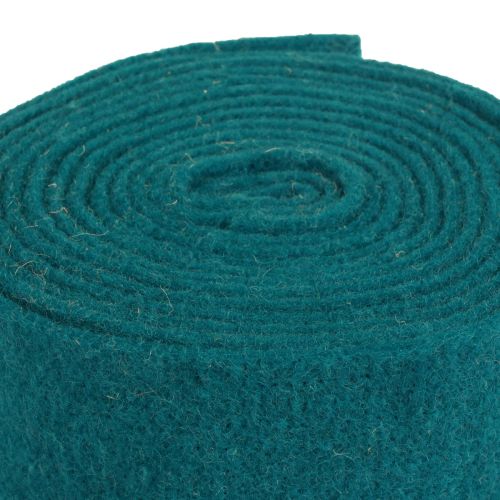 Floristik24 Fita de feltro fita de lã rolo de feltro azul turquesa verde 7,5cm 5m