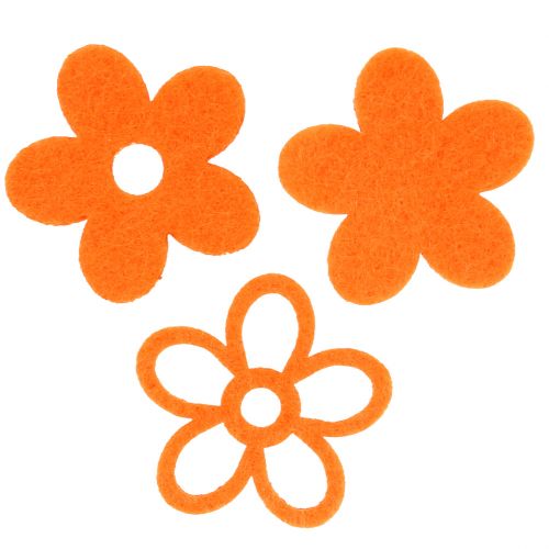 Floristik24 Flor de feltro 4cm laranja 72 un