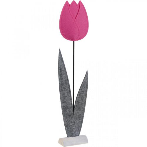 Floristik24 Flor de feltro flor deco decoração de mesa rosa tulipa H68cm