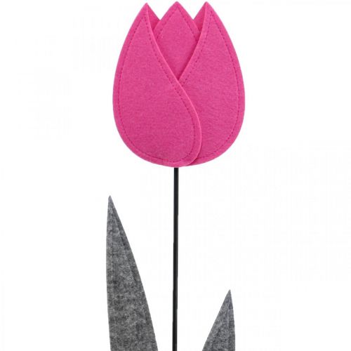 Floristik24 Flor de feltro flor deco decoração de mesa rosa tulipa H68cm