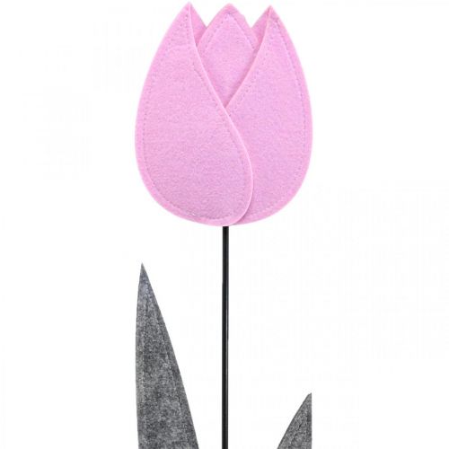 Floristik24 Flor de feltro flor deco decoração de mesa rosa tulipa H68cm
