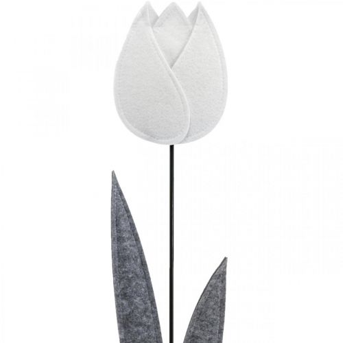 Itens Flor de feltro flor deco flor tulipa branca Alt.68cm