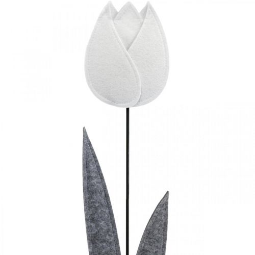 Floristik24 Flor de feltro flor deco flor tulipa branca Alt.68cm
