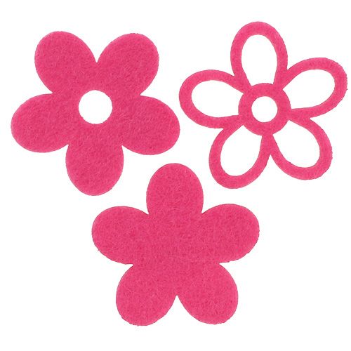 Floristik24 Flor de feltro para polvilhar rosa como um conjunto de decoração Ø4cm 72 unidades