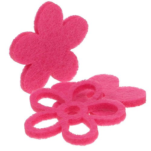 Floristik24 Flor de feltro para espalhar rosa como conjunto de decoração Ø4cm 72 un