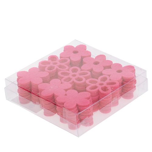 Floristik24 Flor de feltro para espalhar rosa como conjunto de decoração Ø4cm 72 un
