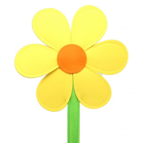 Floristik24 Flor de feltro amarela 87cm
