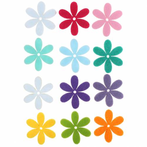 Itens Flores de feltro 4,5 cm 36 peças cores diferentes Flores de feltro para polvilhar e colar