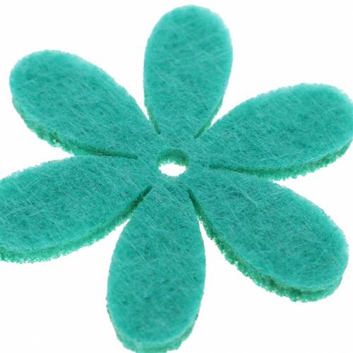 Itens Verde flor feltro, azul claro, verde menta sortido 4,5 cm 54p