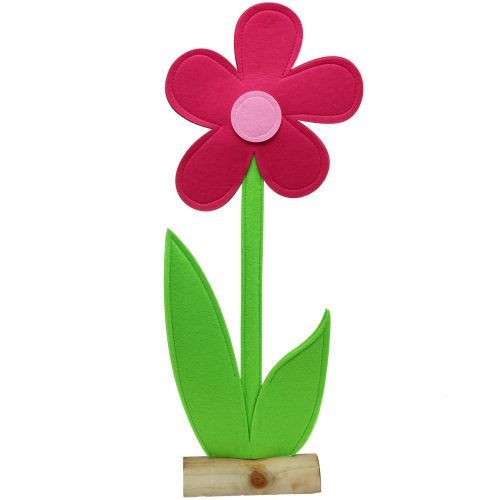 Floristik24 Flor de feltro rosa 120cm