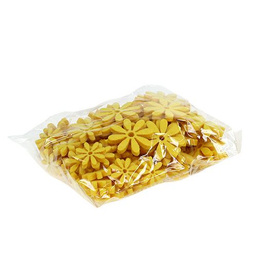 Floristik24 Flor de feltro cravejada em amarelo 96 peças