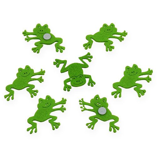 Floristik24 Sapo de feltro com ponto de cola verde 5,5cm 72 un