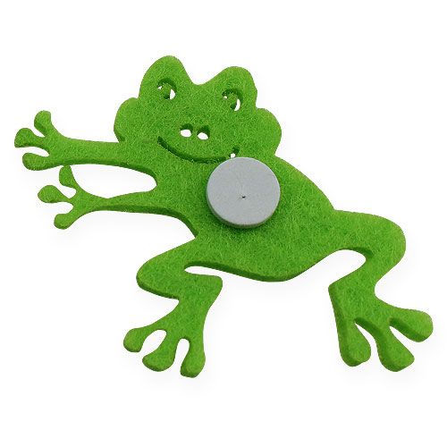 Floristik24 Sapo de feltro com ponto de cola verde 5,5cm 72 un