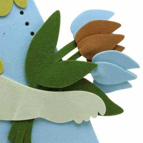 Floristik24 Grande coelhinho da Páscoa feltro creme, azul claro, decoração de vitrine de 44cm H101cm