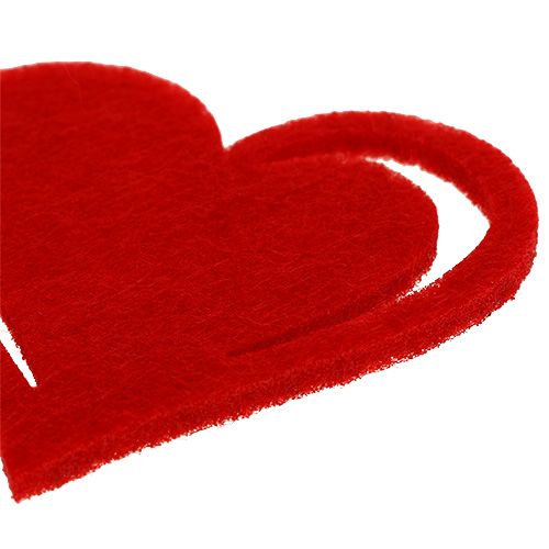 Floristik24 Corações de feltro 5,5 cm vermelho 90p