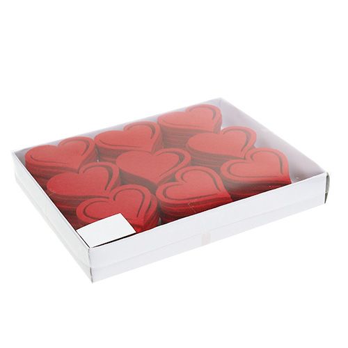 Floristik24 Corações de feltro 5,5 cm vermelho 90p