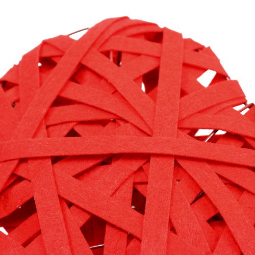 Floristik24 Corações de feltro para pendurar vermelho 26 cm 2 unidades