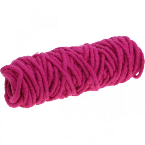 Floristik24 Fio de feltro fio de lã rosa 20m