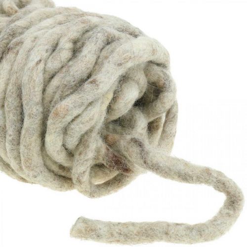 Floristik24 Cordão de feltro Velcro Mirabell 25m bege/marrom
