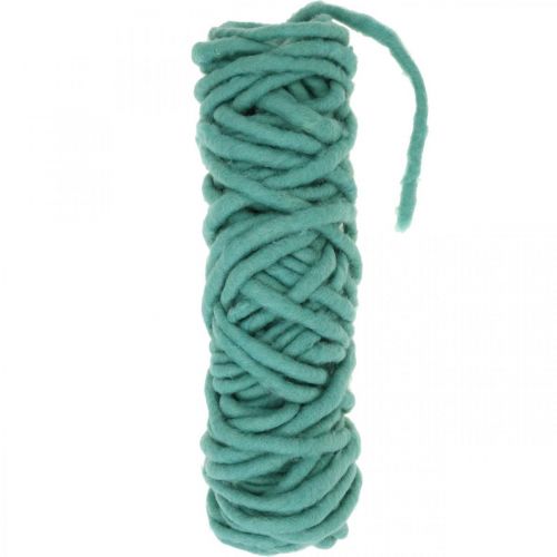 Floristik24 Cordão de lã de feltro com fio verde impermeável 20m