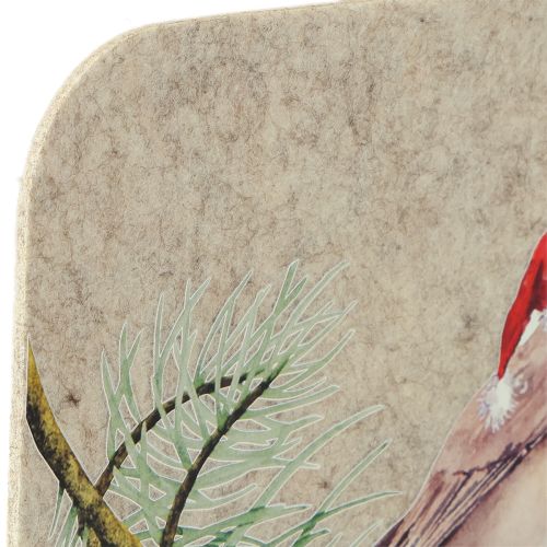 Floristik24 Tapete de feltro para mesa Robin cinza feltro 40×30cm 4 peças