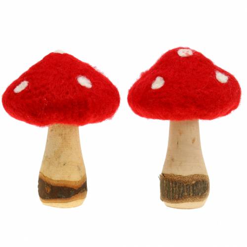 Floristik24 Decoração de outono agárico com mosca vermelho H13,5 cm 2 unidades