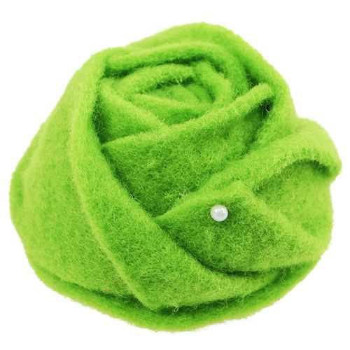 Floristik24 Feltro rosa verde Ø8cm H4.5cm 6pcs