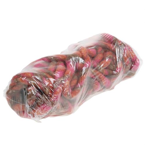 Floristik24 Cordão de feltro 25m marrom, vermelho, rosa