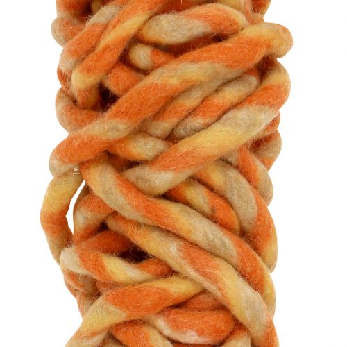 Floristik24 Cordão de feltro 25m laranja, amarelo, marrom